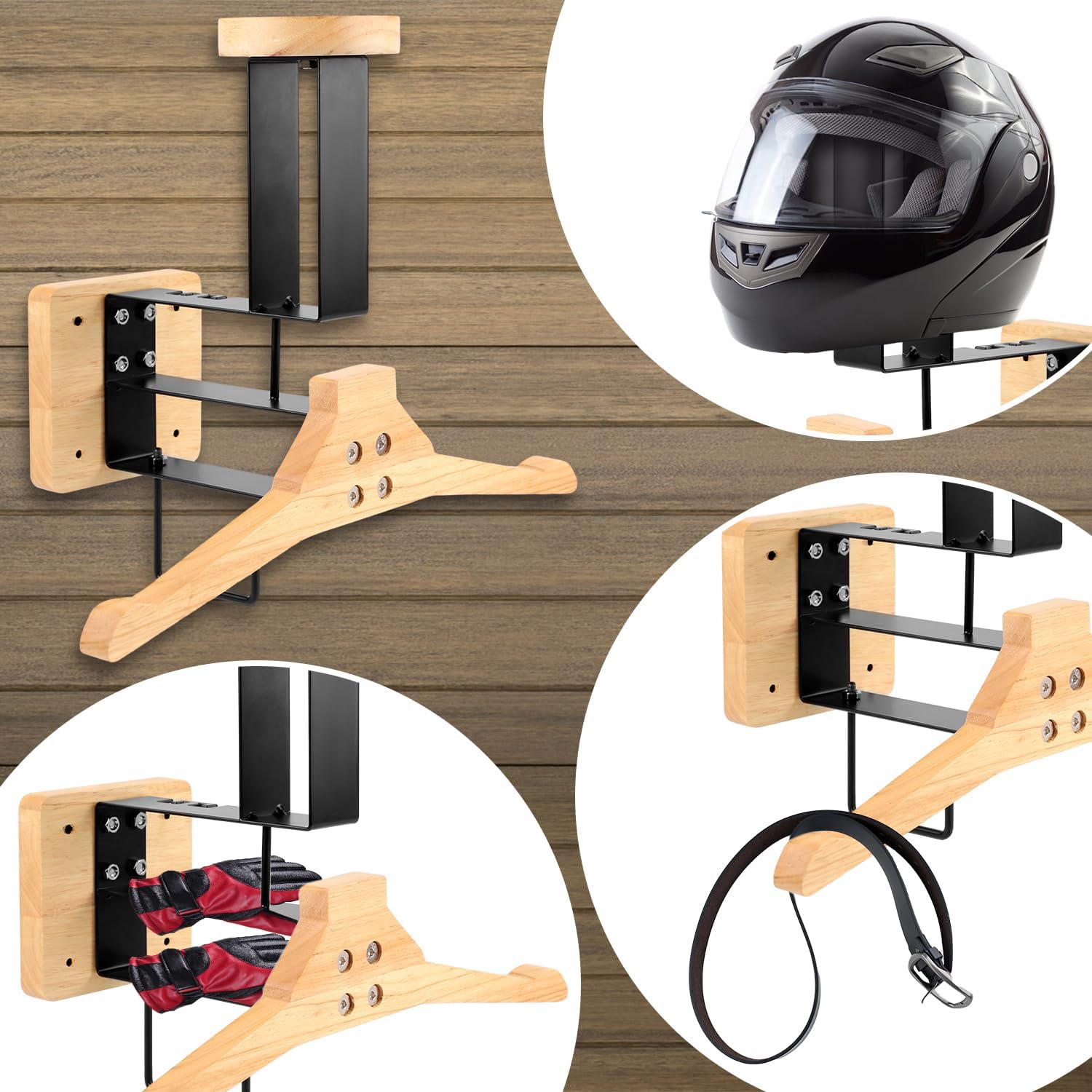 Wood Motorcycle Helmet Holder  - огляд і ціна Sports Equipment Organizer Rack
